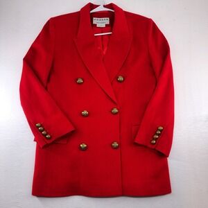 Jaeger 6 | Red 100% Wool Made in Great Britain Long Sleeve Classic Blazer Women